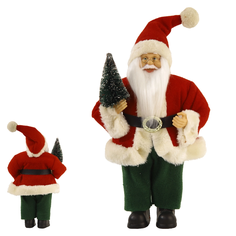 Papai Noel Natal Pe Arvore Vermelho Verde 30cm 57168001 Dea