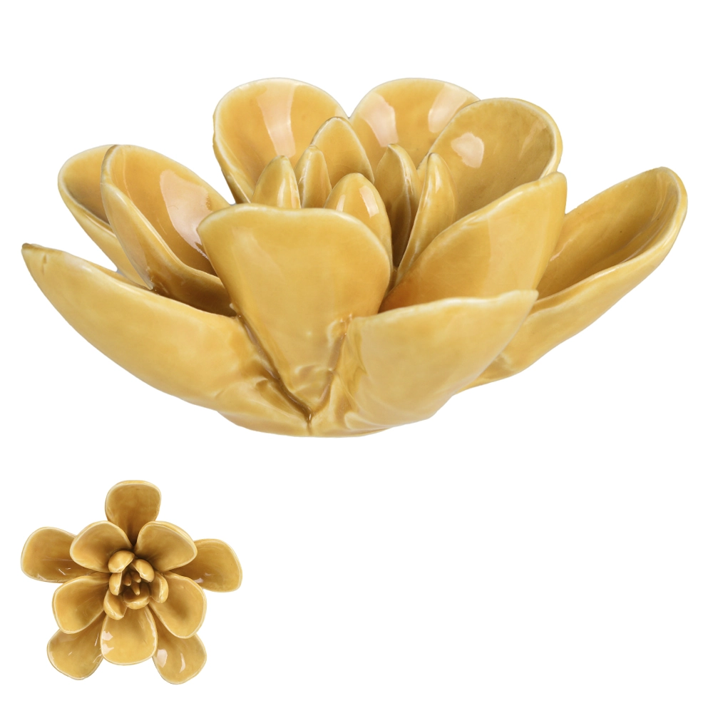 Flor Ceramica Amarelo 13x12x6.6cm 69588001 Dea