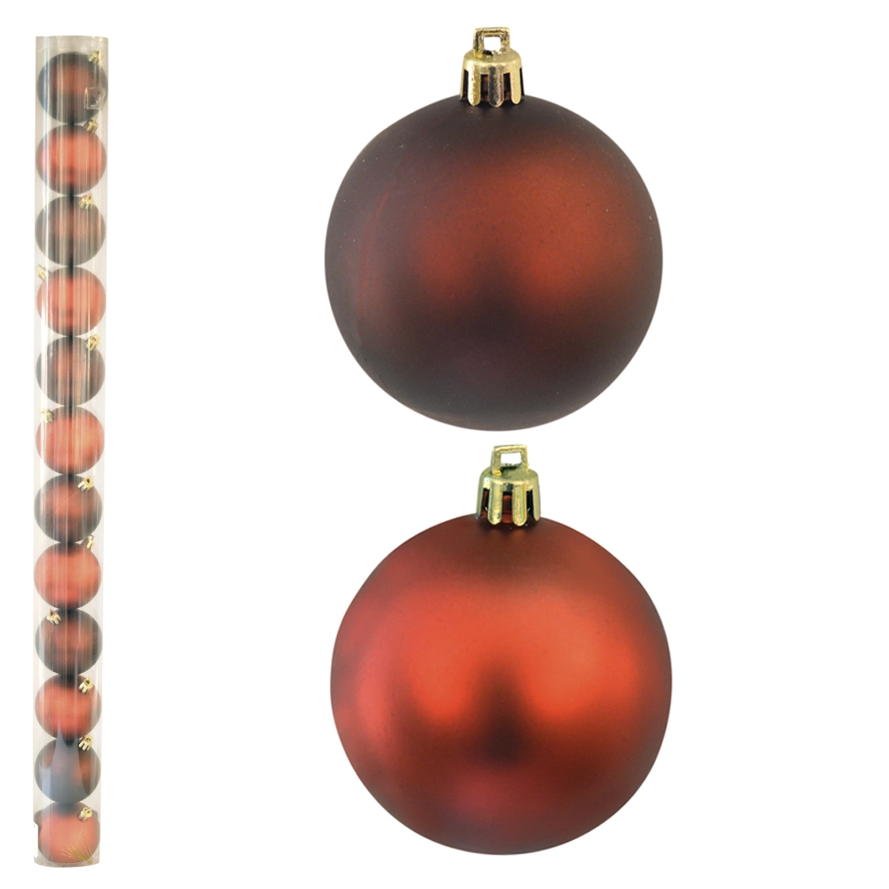 Bola Natal Tubo Fosca Vermelho 12un 6cm 73985004 Dea