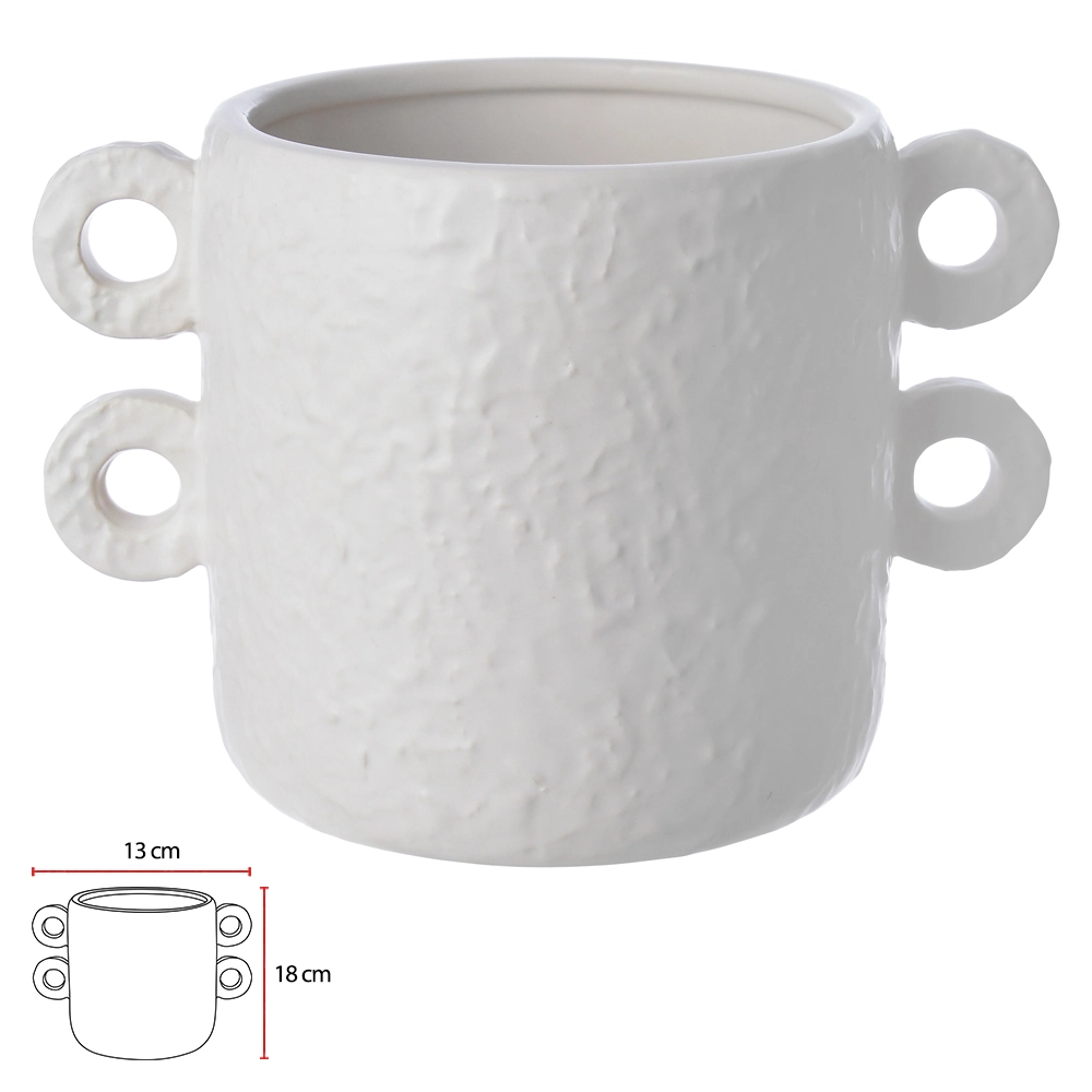 Vaso Ceramica Branco 18cm 75551001 Dea