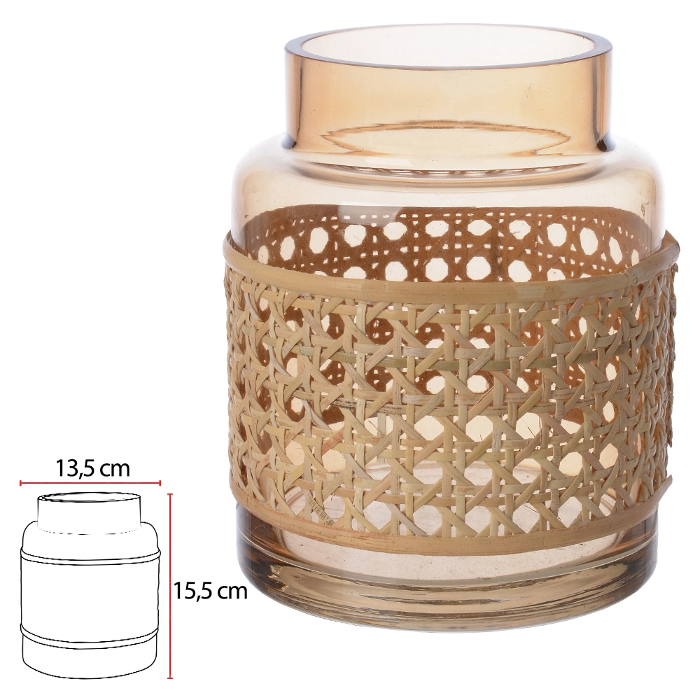 Vaso Vidro Ambar 15.5cm 75609001 Dea