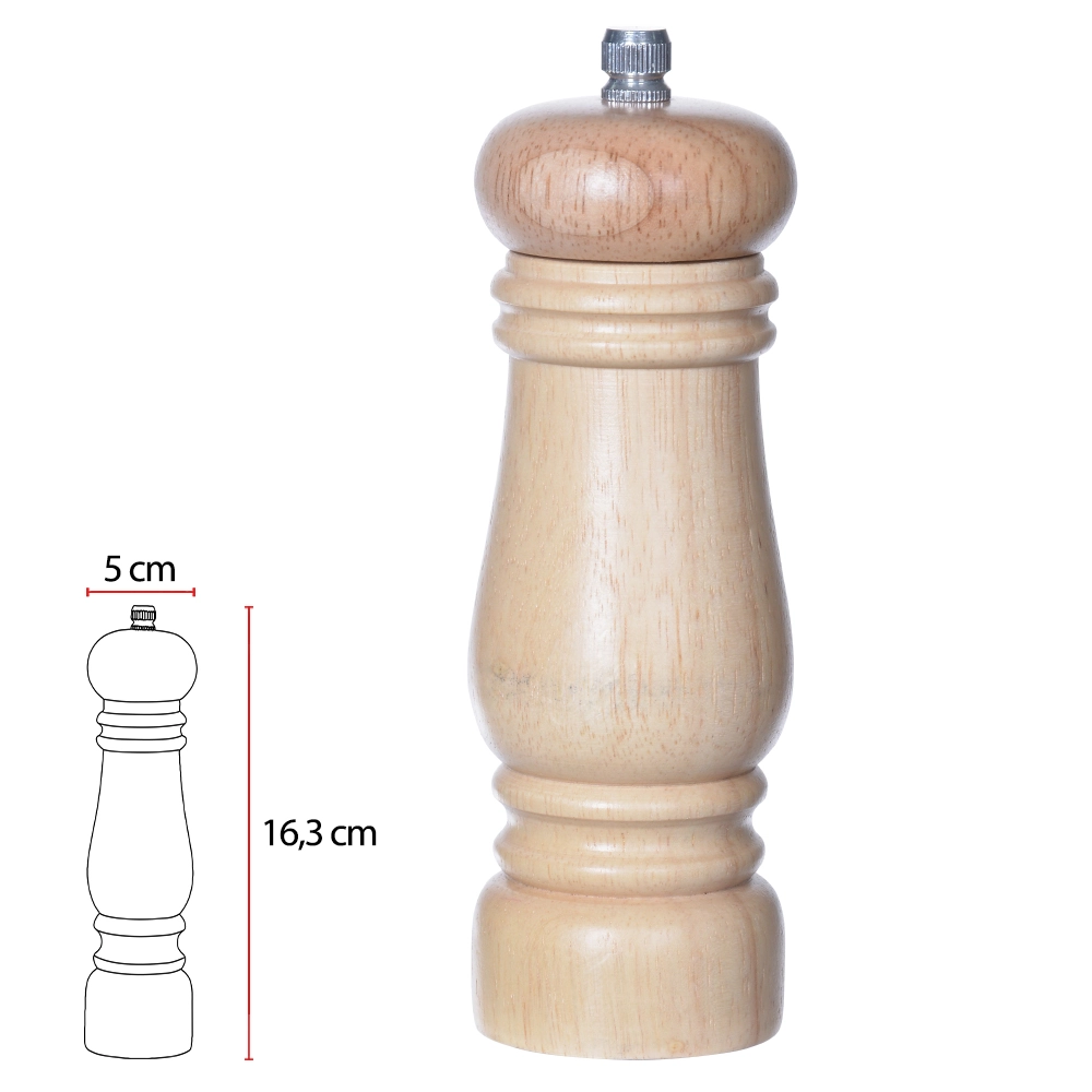 Moedor Pimenta Madeira 16.3x5x5cm Pepper Bege 76536001 Dea