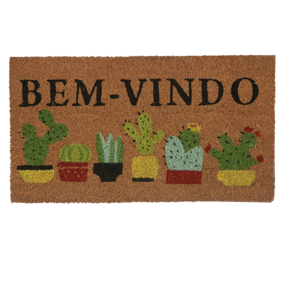 Capacho Fibra Coco Design Cactos 33x60cm 77504007 Dea