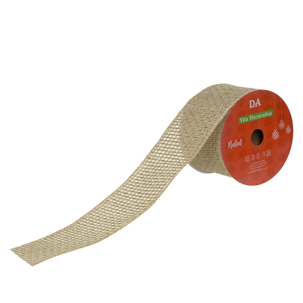 Fita Aramada Tecido Xadrez Costura Bege 6.3cmx9.14m 77581001 Dea