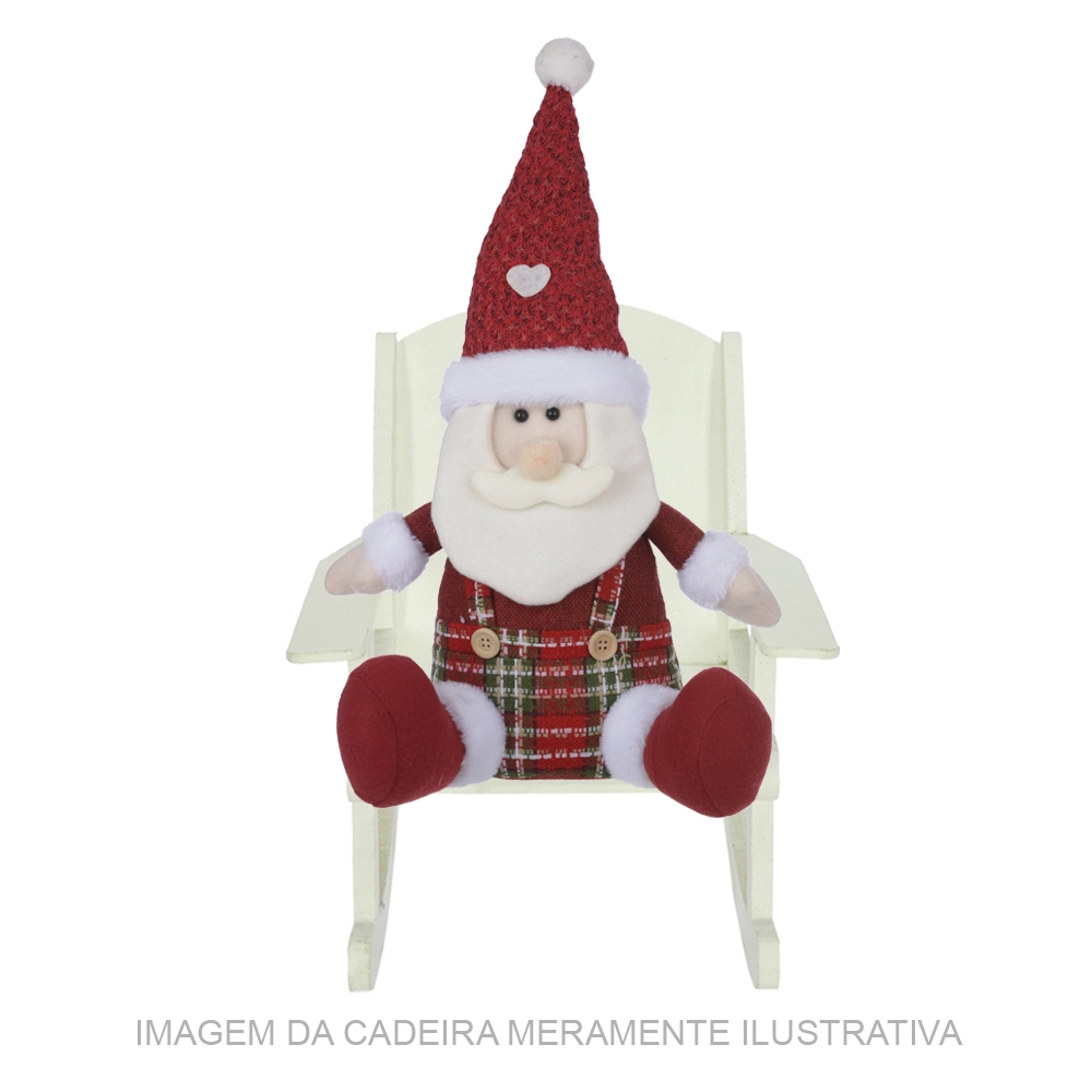 Boneco Natal Papai Noel Sentado Vermelho 44x20cm 77639001 Dea