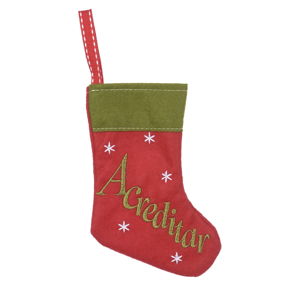 Natal Meia Desejos Vermelho Verde 14cm 77801001 Dea