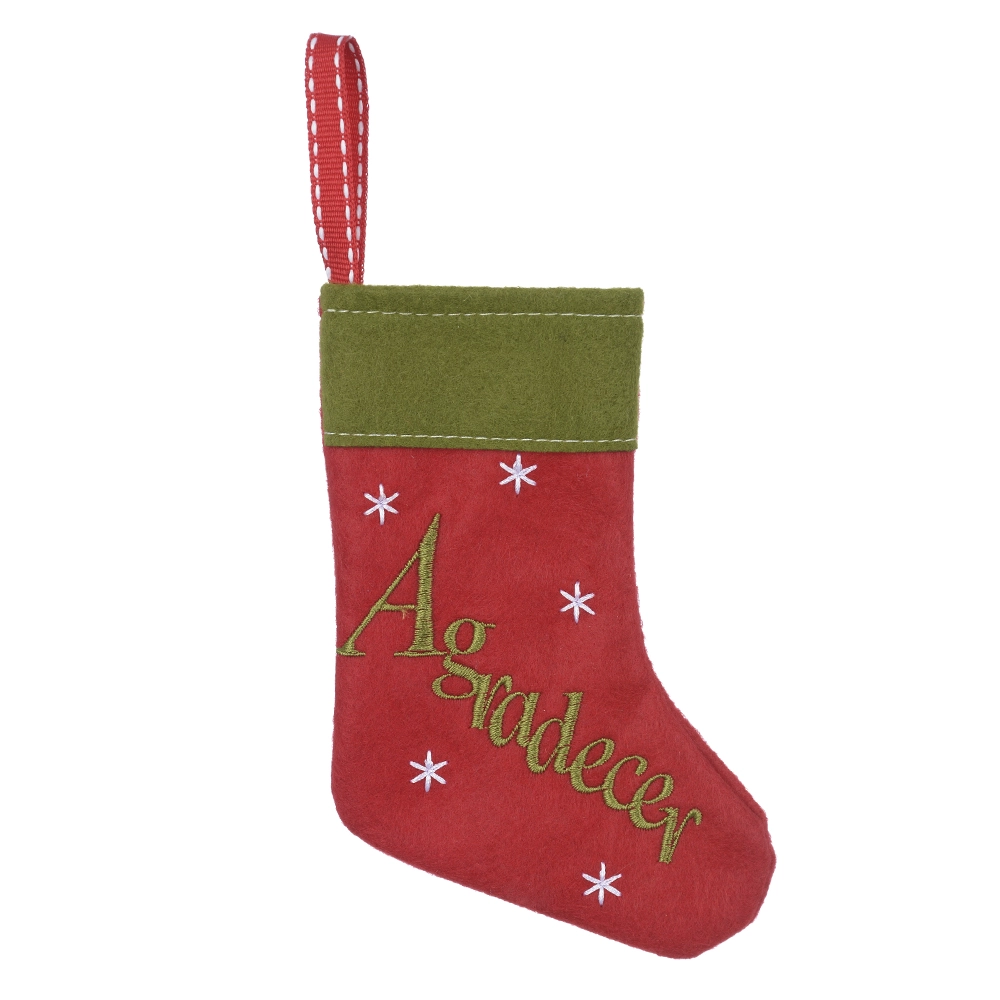 Natal Meia Desejos Vermelho Verde 14cm 77802001 Dea