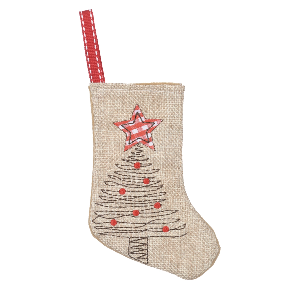 Natal Meia Arvore Bege Vermelho 14cm 77804001 Dea