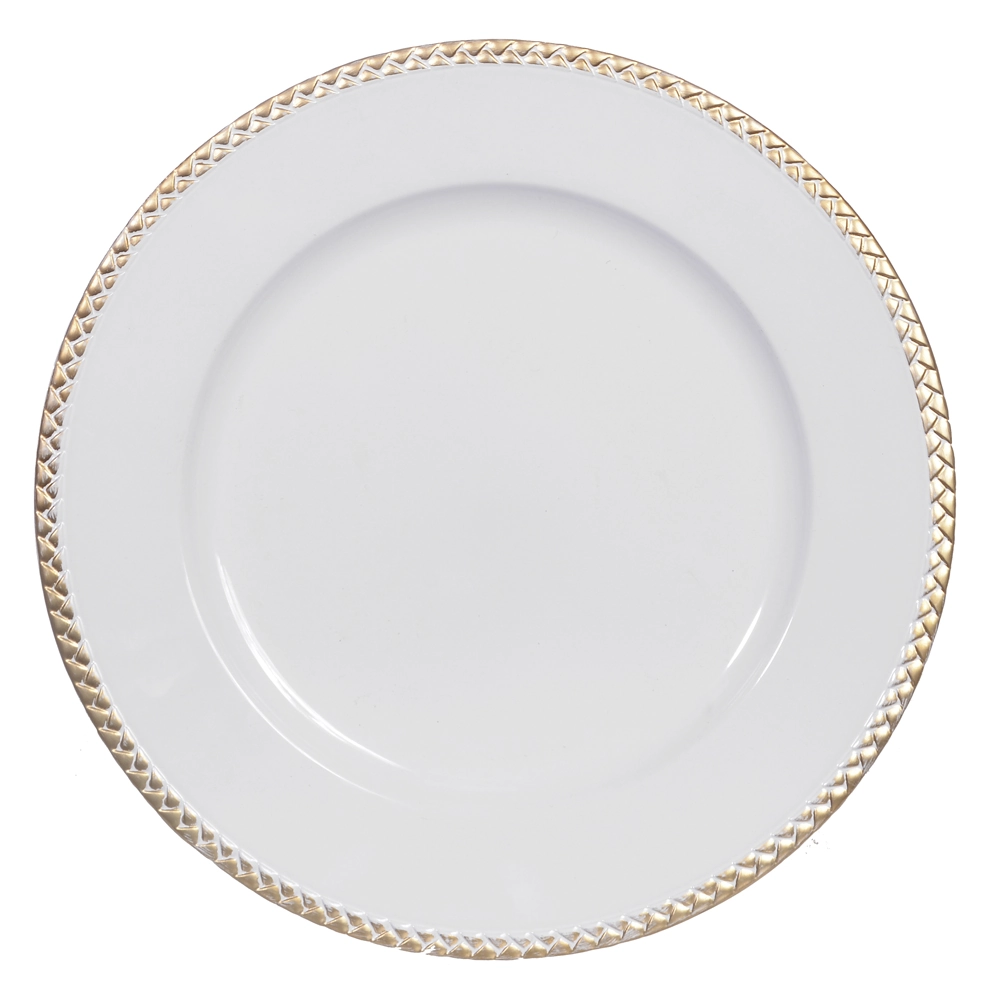 Sousplat De Plastico Branco Dourado 33d 77839001 Dea