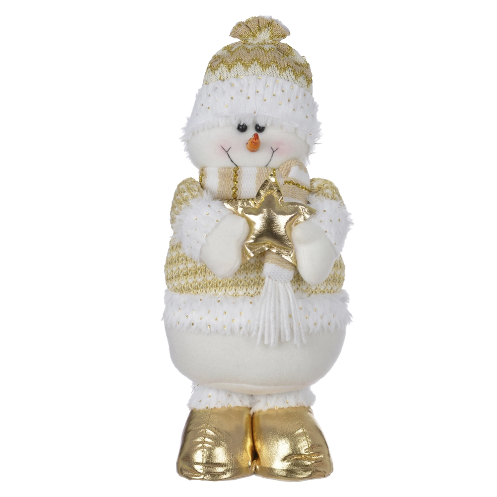 Boneco De Neve Natal Em Pe Dourado 37cm 78338001 Dea