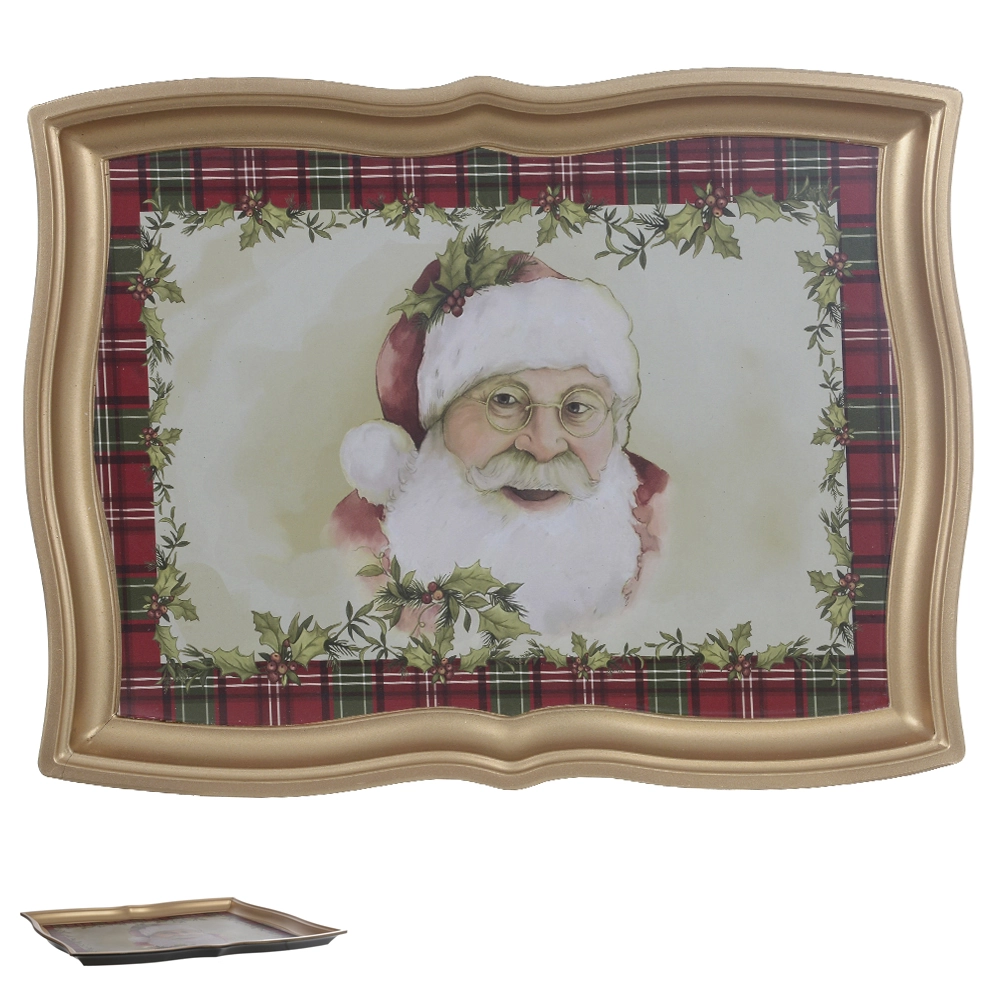 Bandeja Plt Papai Noel Colorido 43x32x2cm 78735001 Dea