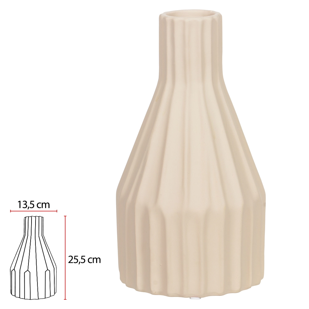 Vaso Ceramica Bege 25.5cm 13.5d 69764004 Dea