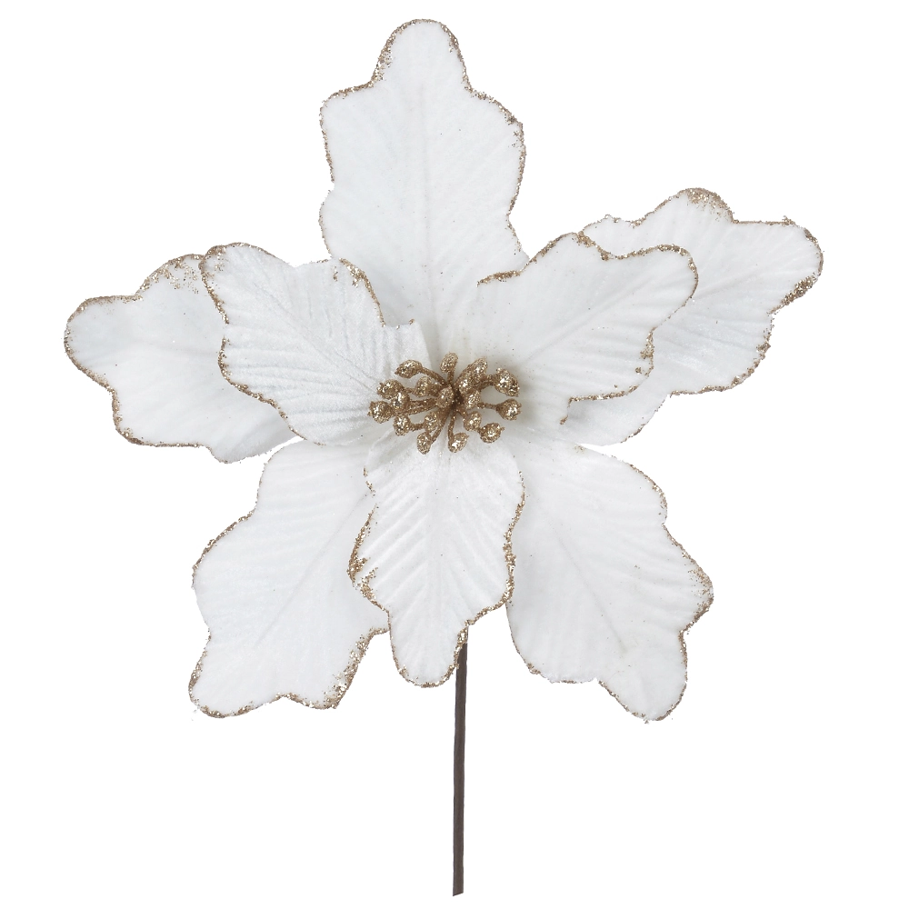 H.bico Papagaio Aveludado Branco Glitter Champanhe 28cm 79172003 Dea