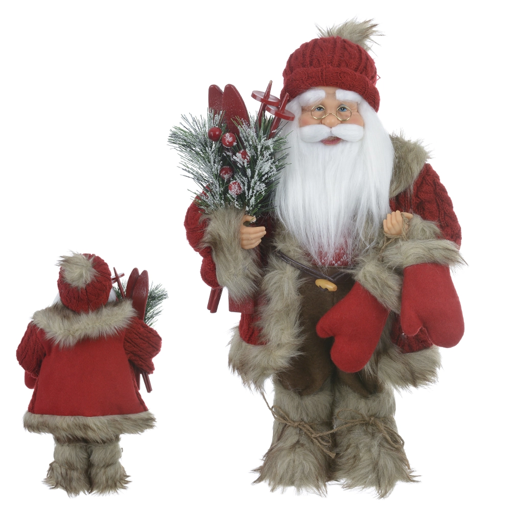 Papai Noel Natal Em Pe Vermelho Bege 45cm 79350001 Dea