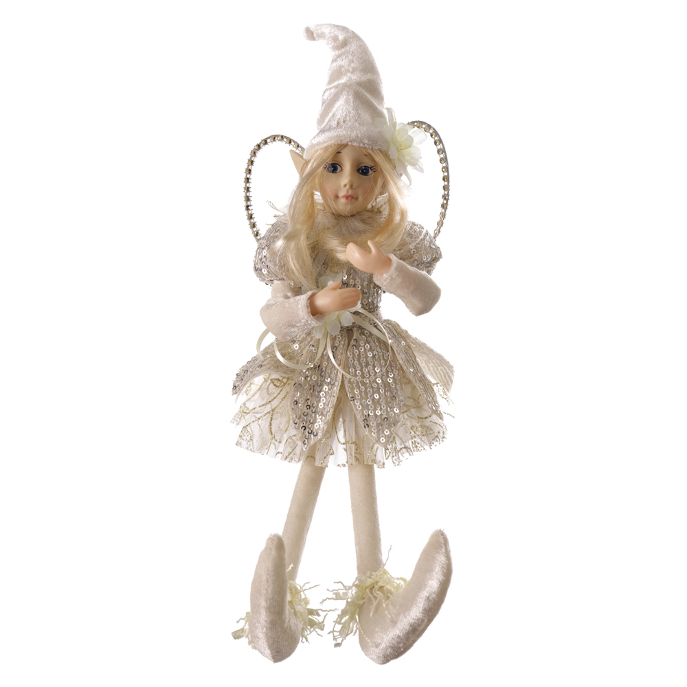 Boneco Fada Natal Pendurar Champanhe 35cm Ref.59125001