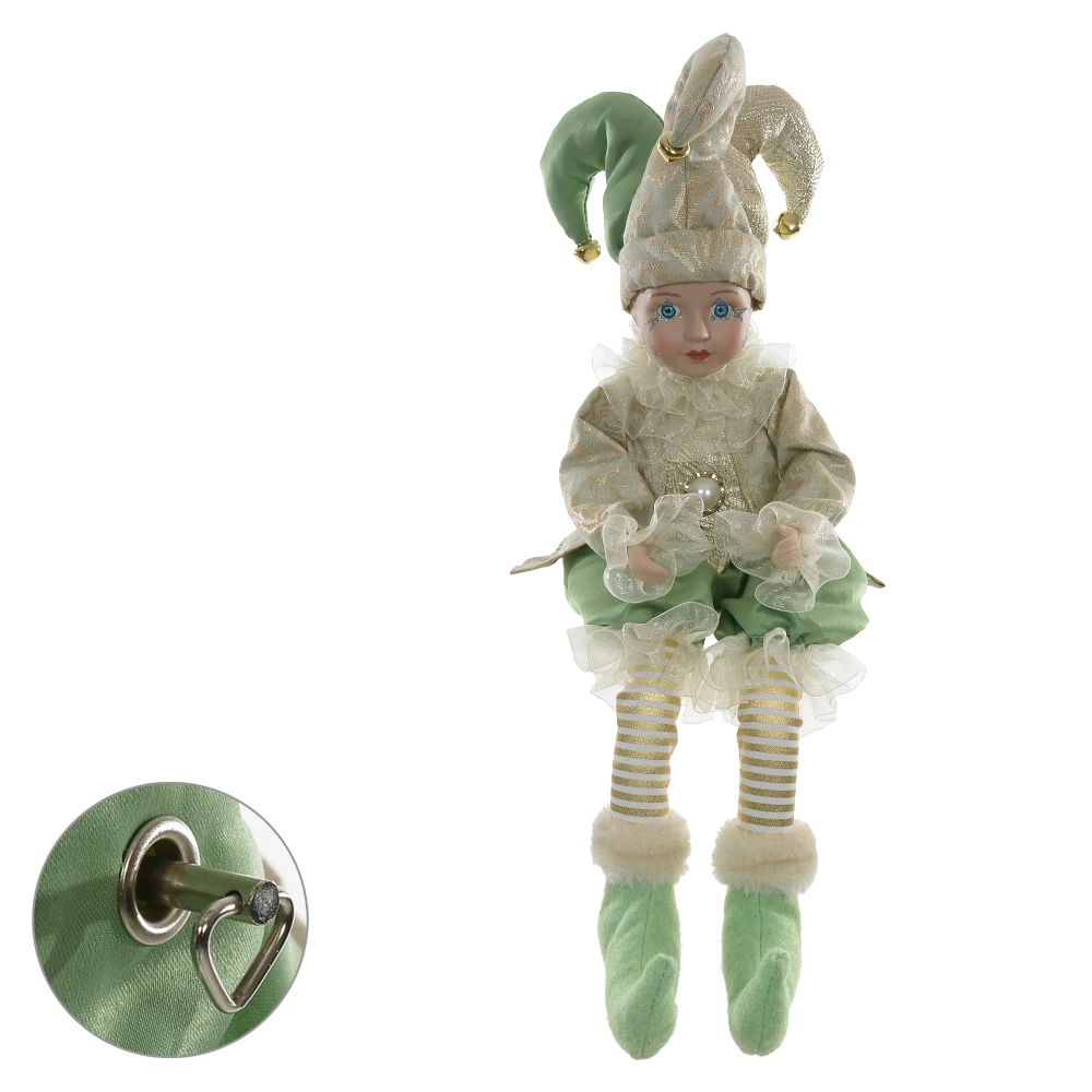 Boneco Pierrot Natal Sentado C/musica 42.5cm 59180001 Dea