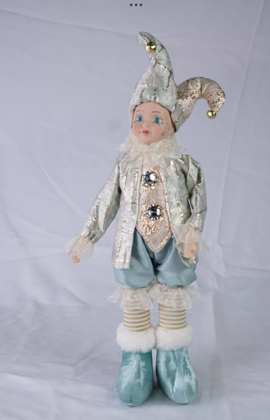 Boneco Natal Pierrot Sentado Musica 42.5cm 59183001 Dea
