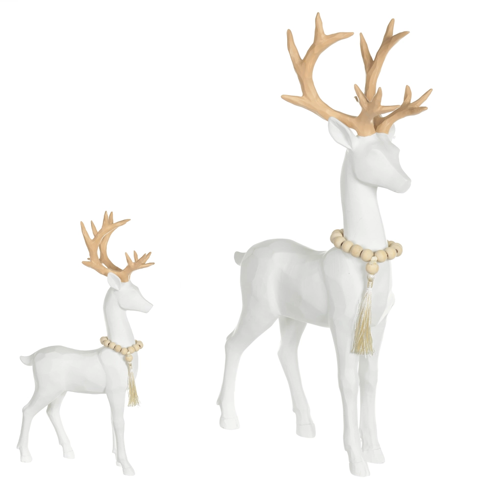 Resina Natal Rena Branco Dourado 36.4x18.5cm 59970001 Dea