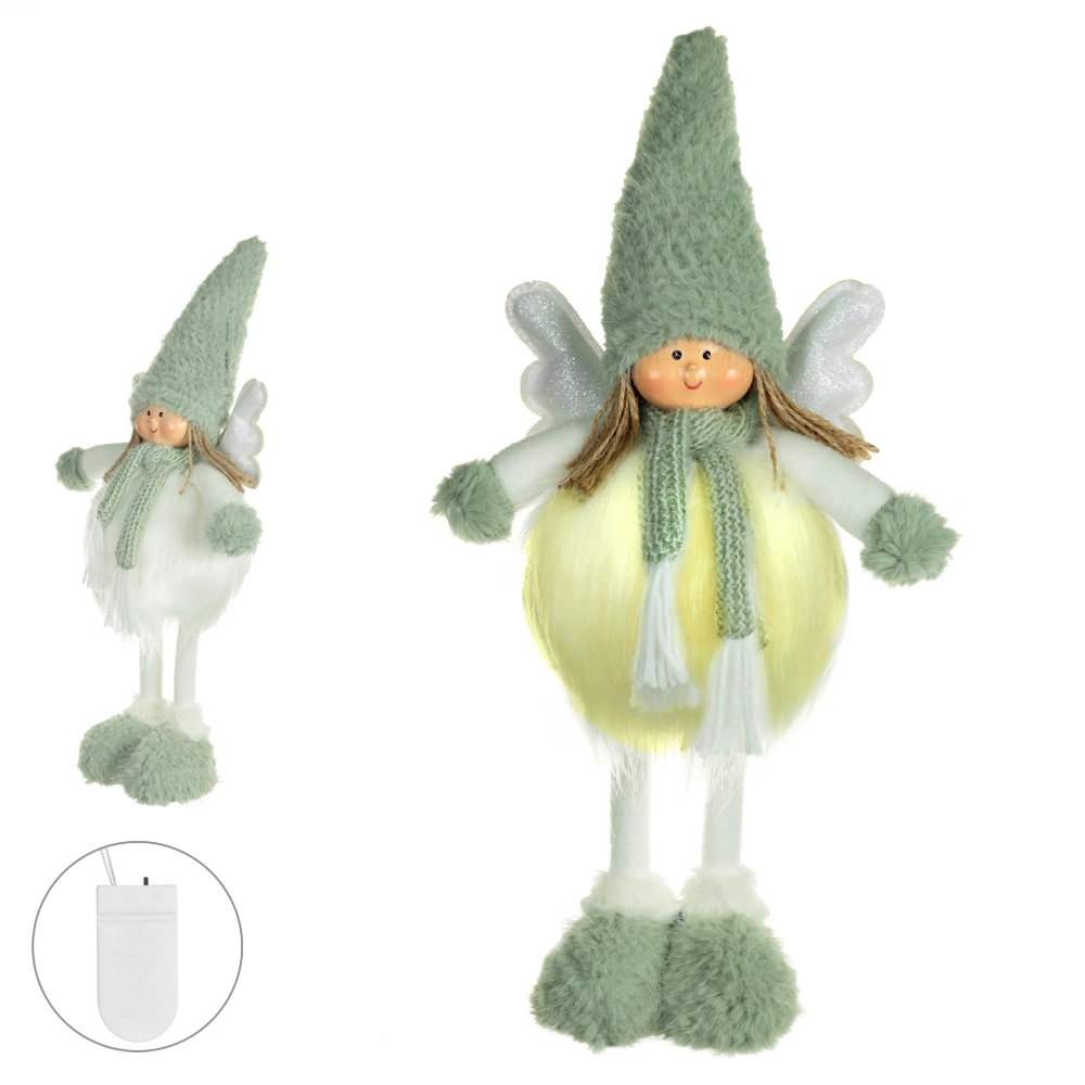 Boneco Natal Menina Pe Led 42cm 60845004 Dea