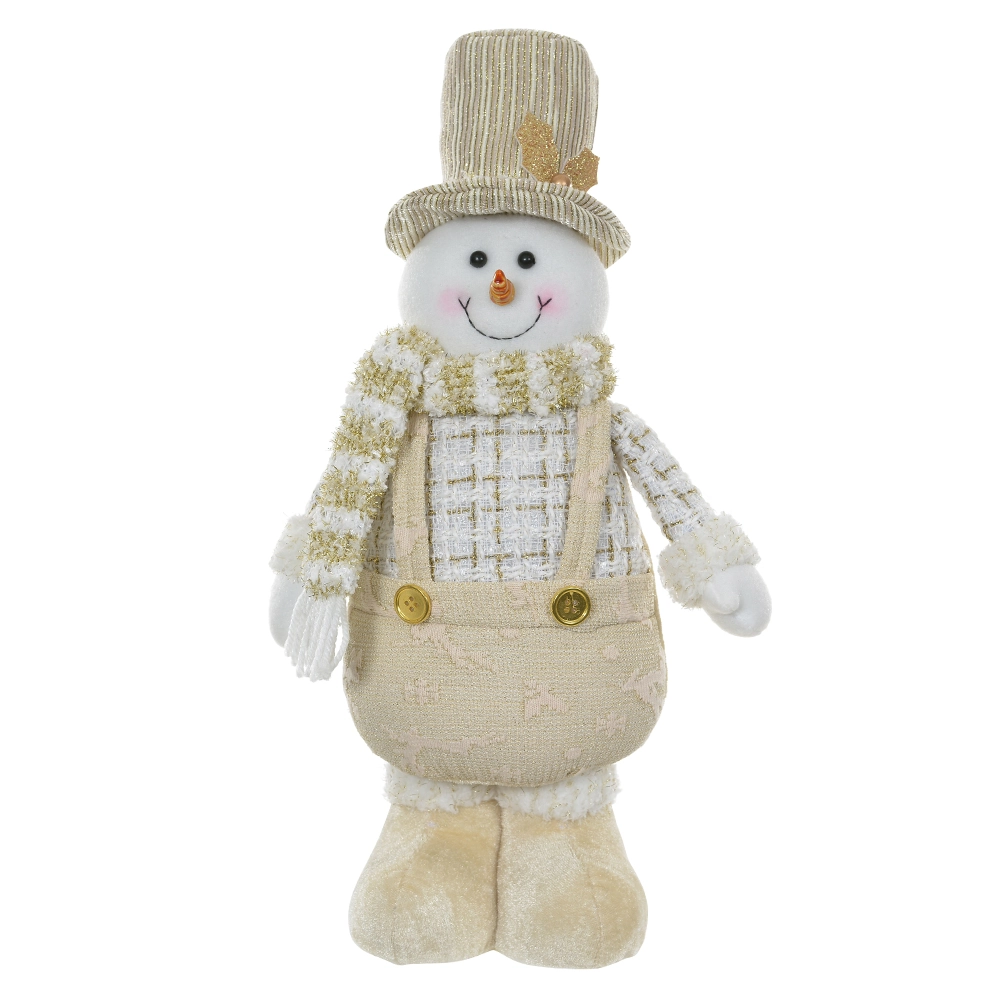 Boneco Neve Natal Pe Champanhe 32cm 60909001 Dea
