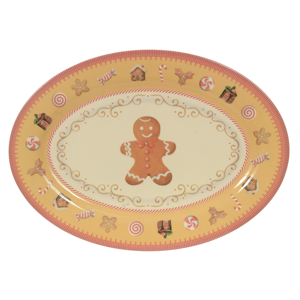 Travessa Melamina Oval Candy Bege 35.5x25.6cm 81080001 Dea