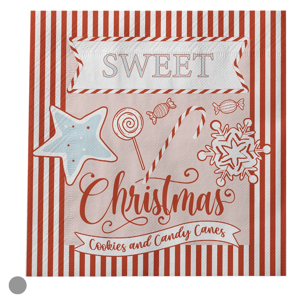 Guardanapo Papel Cookies And Canes Natal 20un 33x33cm 81337001 Dea