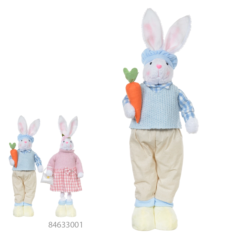 Pascoa Boneco Coelho Macho Em Pe Az Amarelo 68cm Florarte