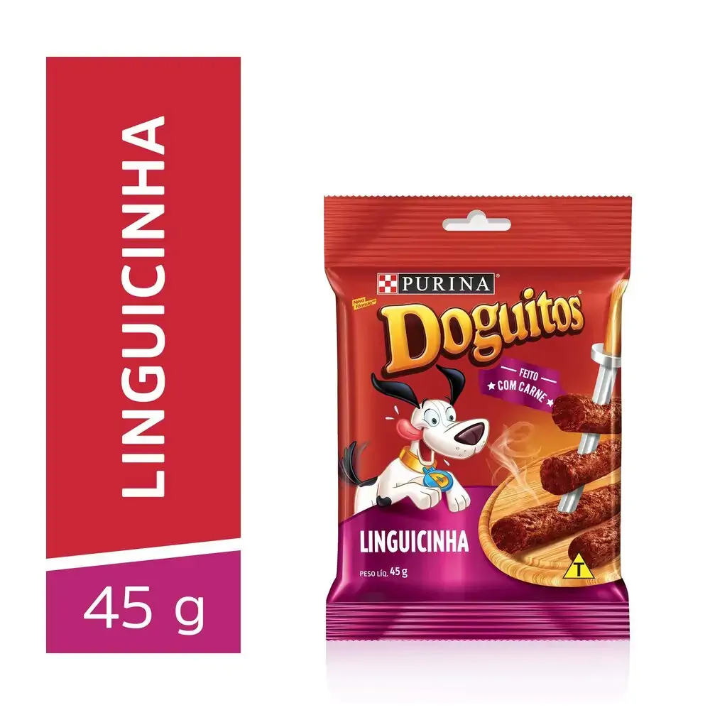 Petisco Para Cães Linguicinha Purina Doguitos Pacote 45g