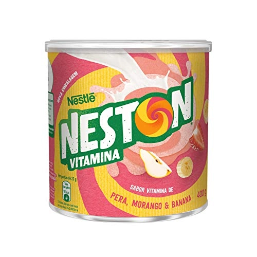 Pó Para Preparo De Bebida Vitamina De Pera, Morango Banana Neston Lata 400g