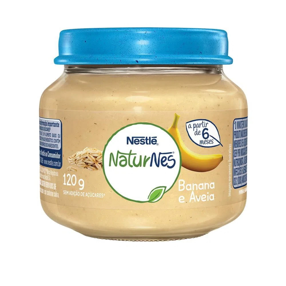 Papinha Banana E Aveia Naturnes Vidro 120g