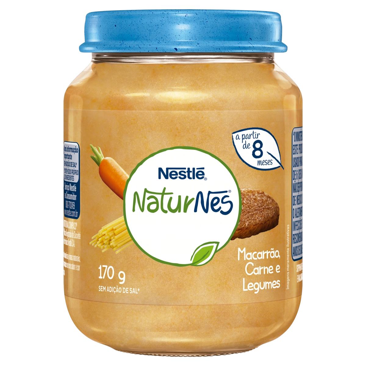 Sopinha Macarrão, Carne E Legumes Naturnes Vidro 170g