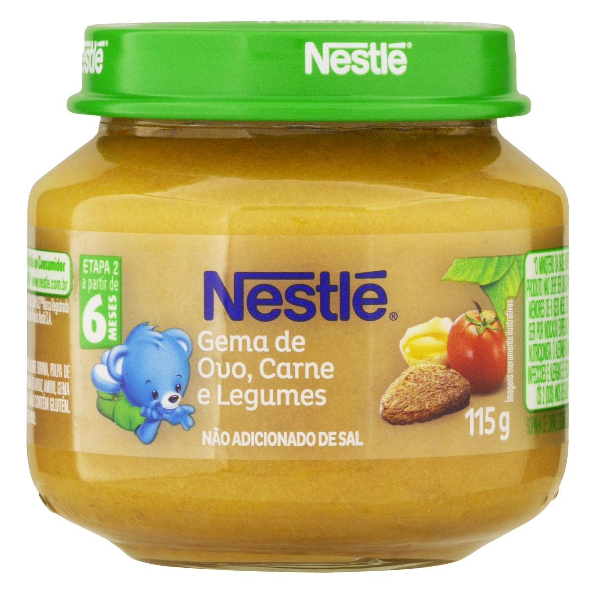 Sopinha Gema De Ovo, Carne E Legumes Naturnes Vidro 115g