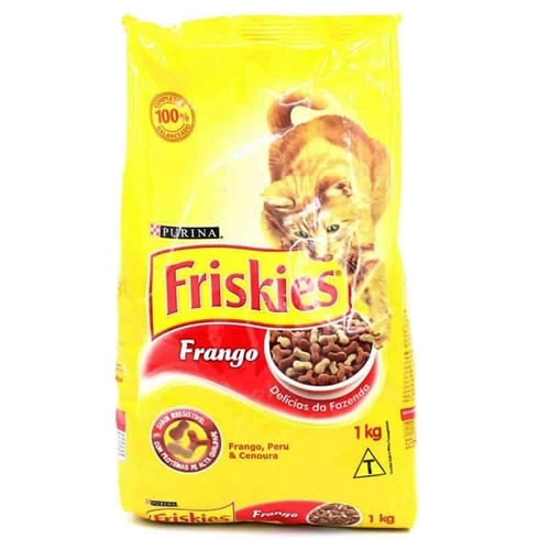 Alimento Para Gatos Adultos Frango Purina Friskies Pacote 1kg