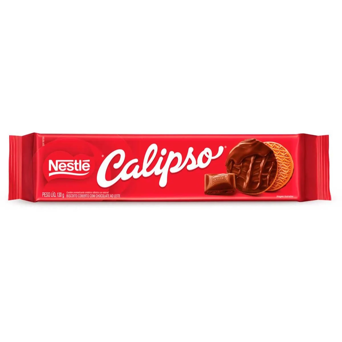 Biscoito Cobertura Chocolate Ao Leite Calipso Pacote 130g