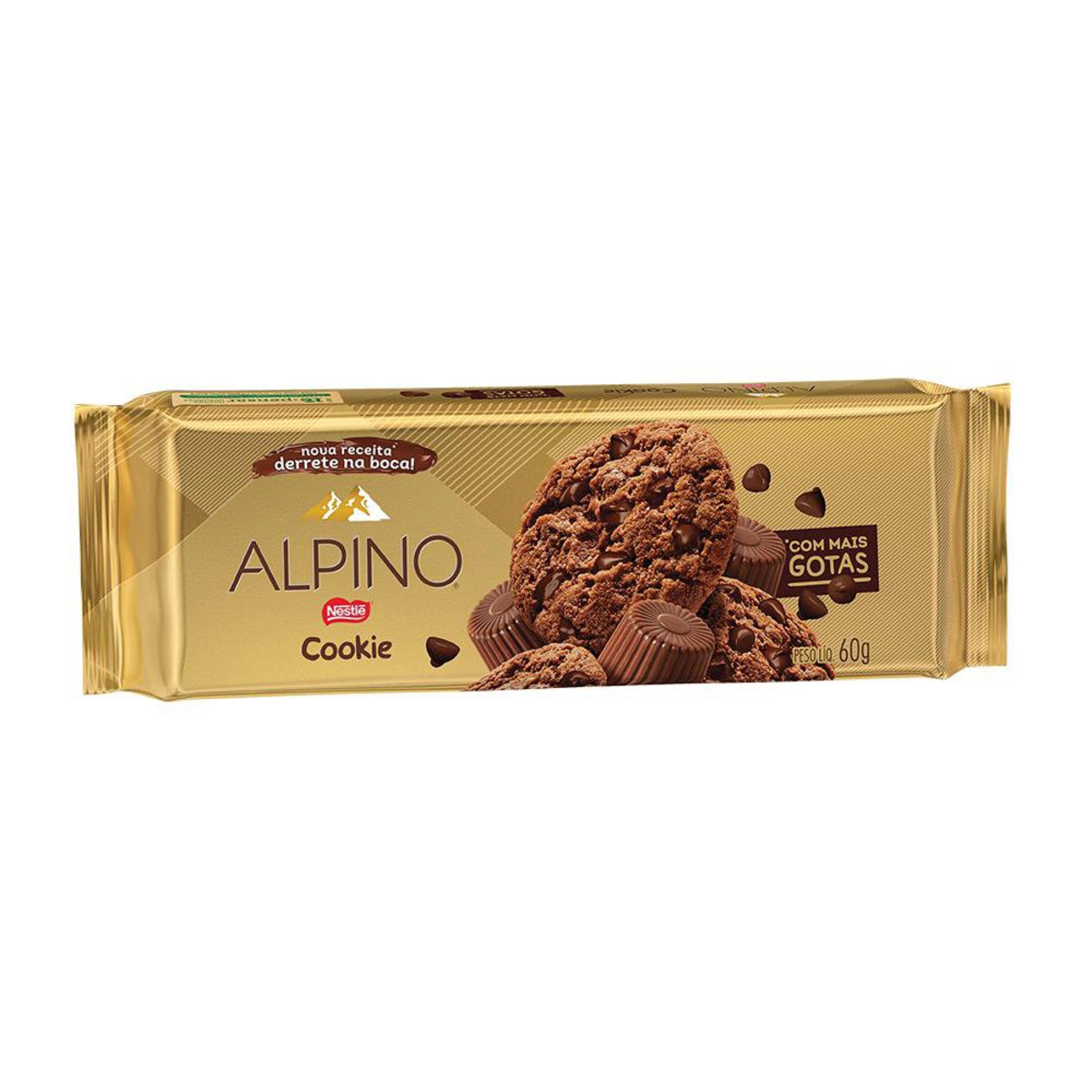 Biscoito Cookie Alpino Nestlé Pacote 60g