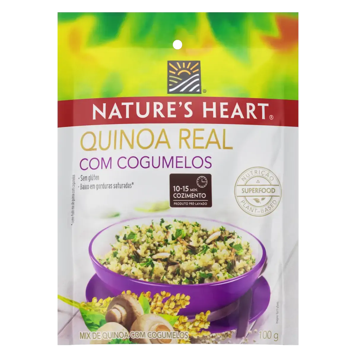 Quinoa Real Com Cogumelos Natures Heart Pouch 100g