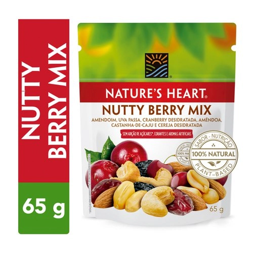 Mix De Frutas E Sementes Nutty Berry Natures Heart Pouch 65g