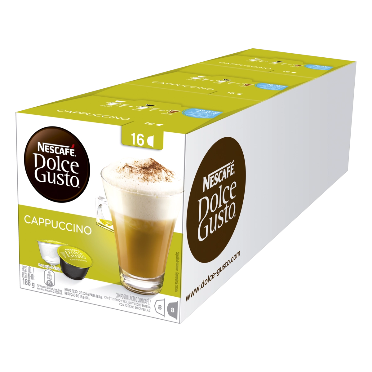 Cappuccino Em Cápsula Nescafé Dolce Gusto Caixa 564g 48 Unidades Embalagem Econômica