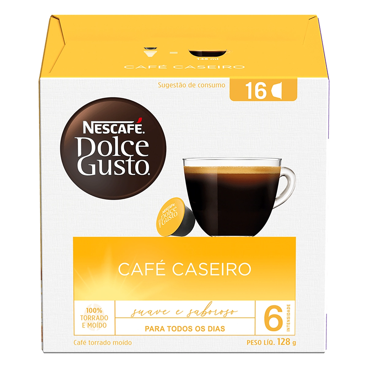 Café Em Cápsula Torrado E Moído Caseiro Nescafé Dolce Gusto Caixa 128g 16 Unidades