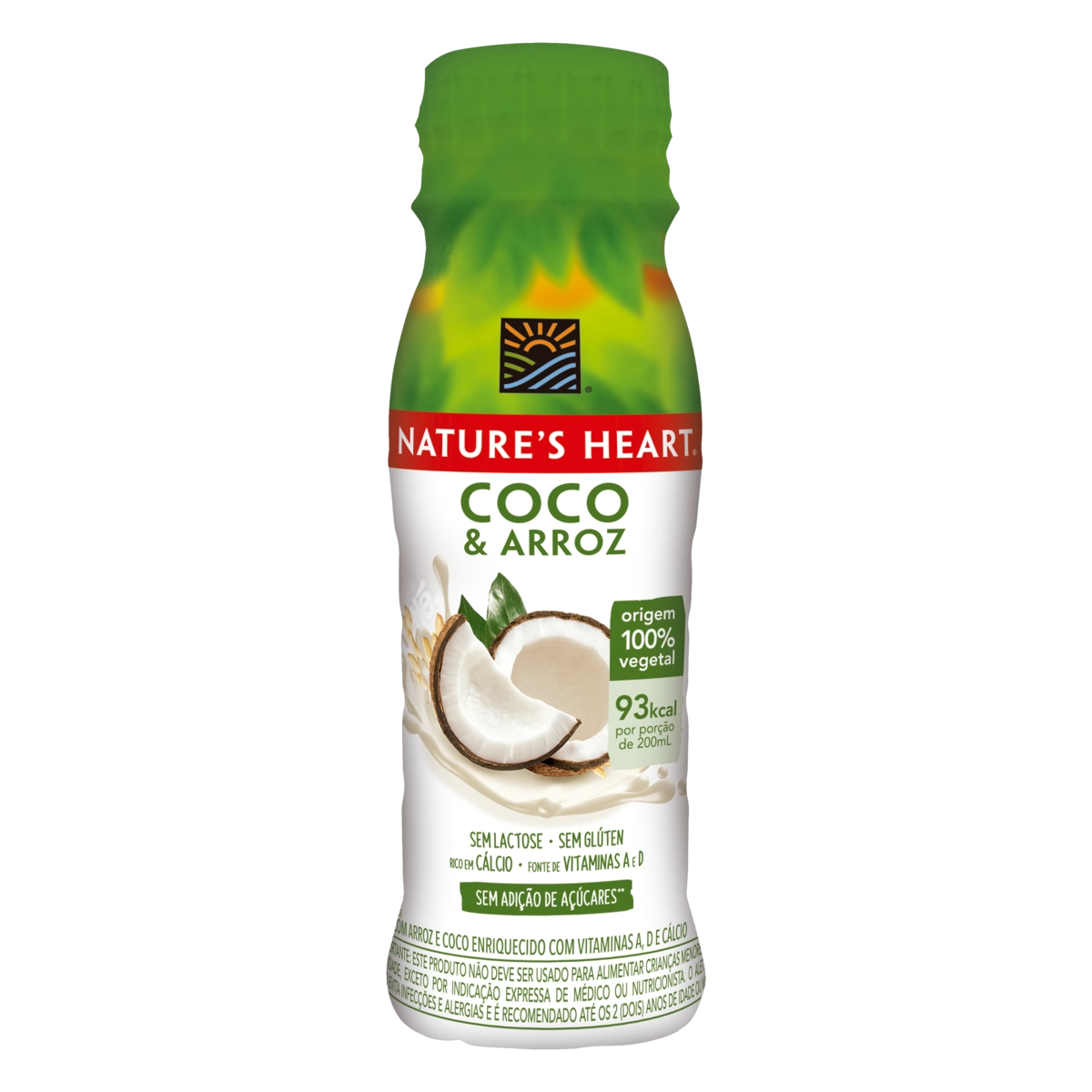 Bebida à Base De Arroz E Coco Natures Heart Frasco 200ml