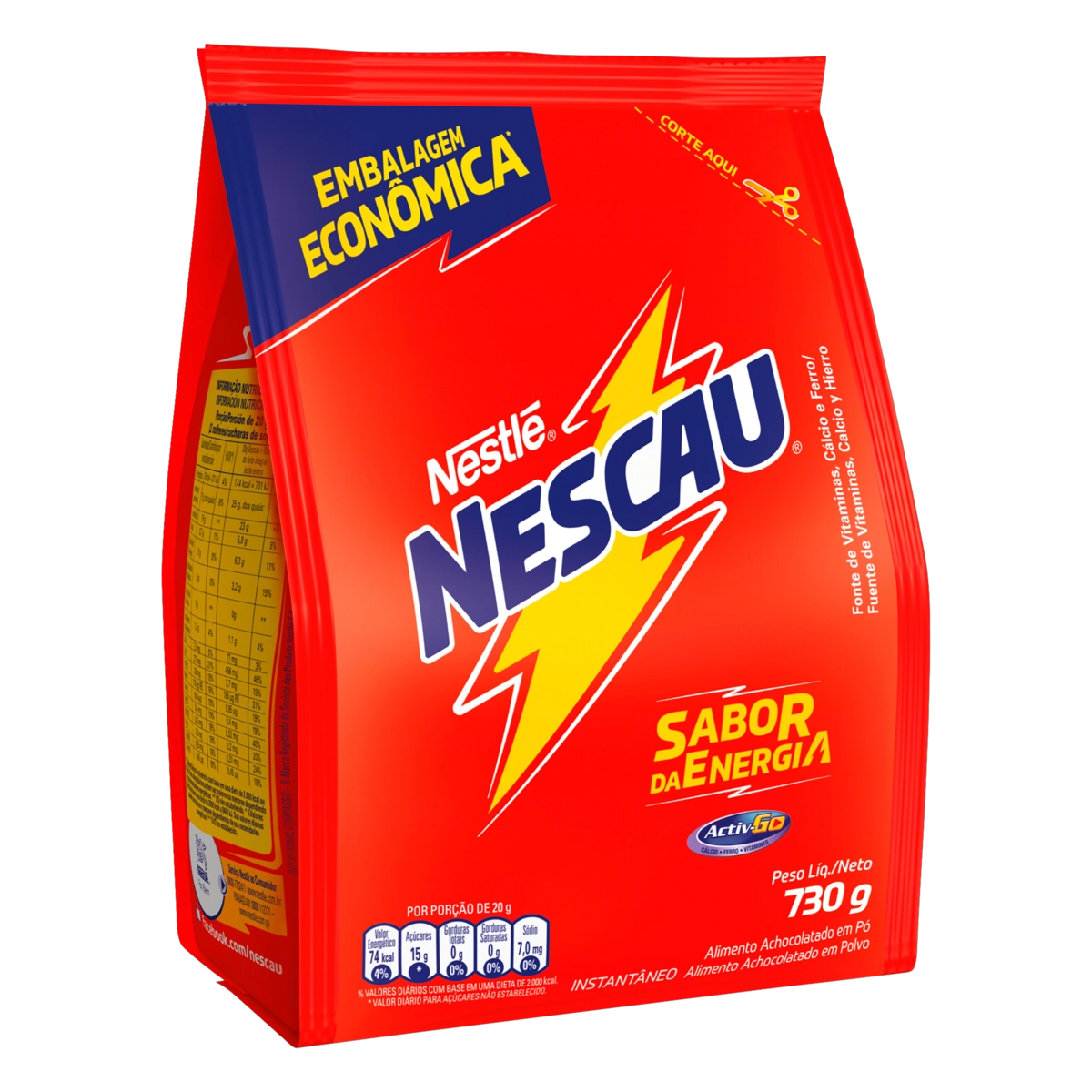 Achocolatado Pó Nescau Pacote 730g Embalagem Econômica