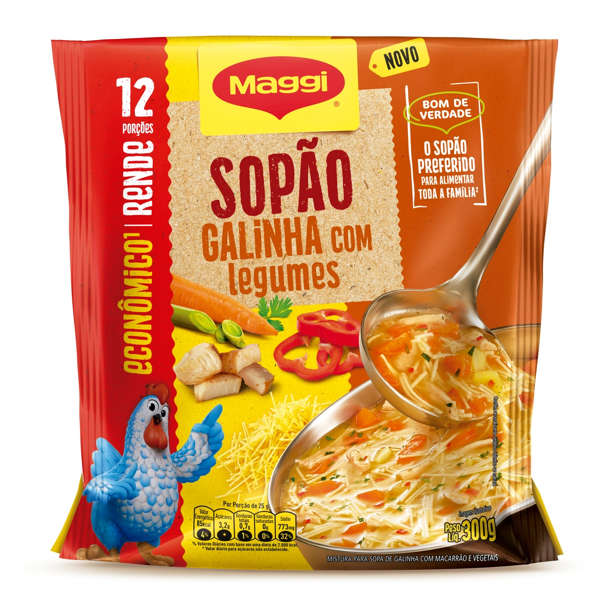 Sopão Galinha Com Legumes Maggi Sachê 300g Econômico