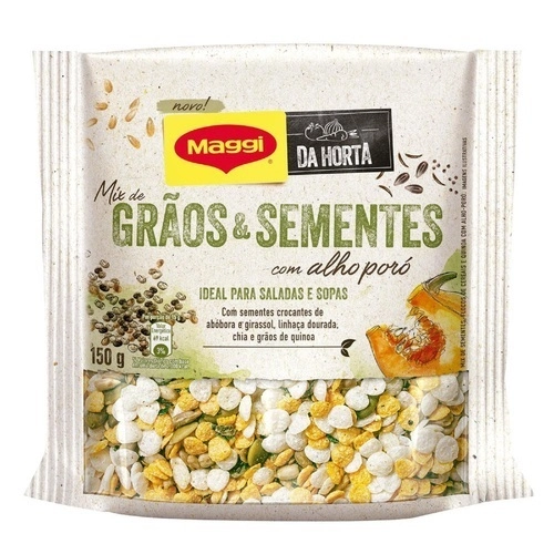 Mix De Grãos E Sementes Com Alho Poró Maggi Da Horta Pacote 150g