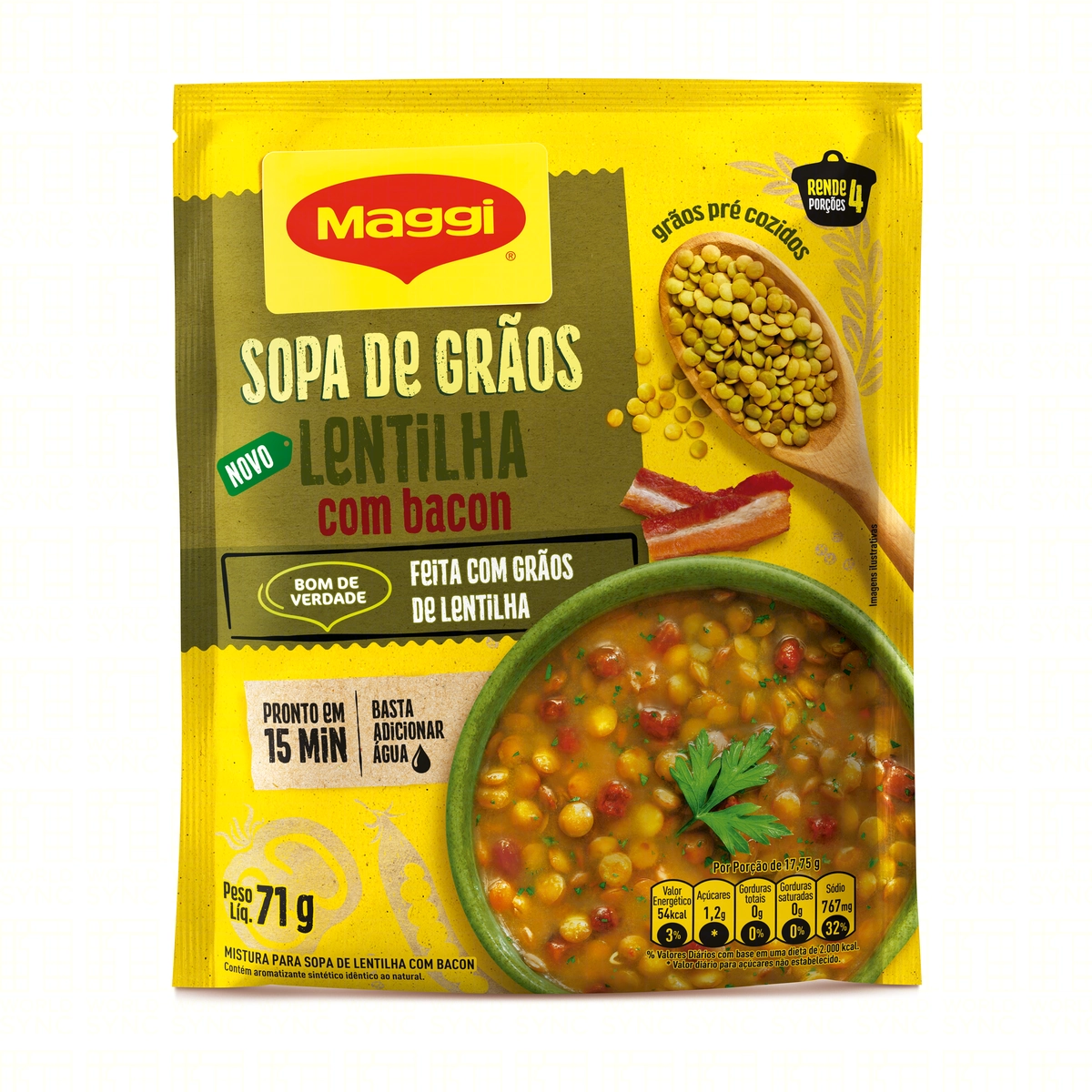 Sopa Maggi Graos Lentilha/bacon 71gr