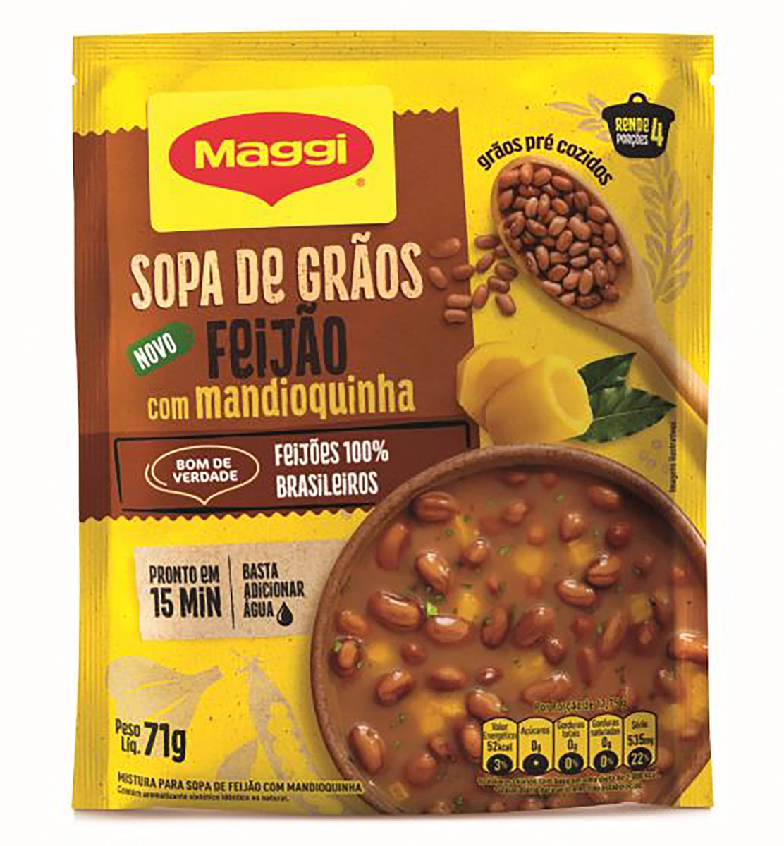 Sopa Feijão Com Mandioquinha Maggi Pacote 71g