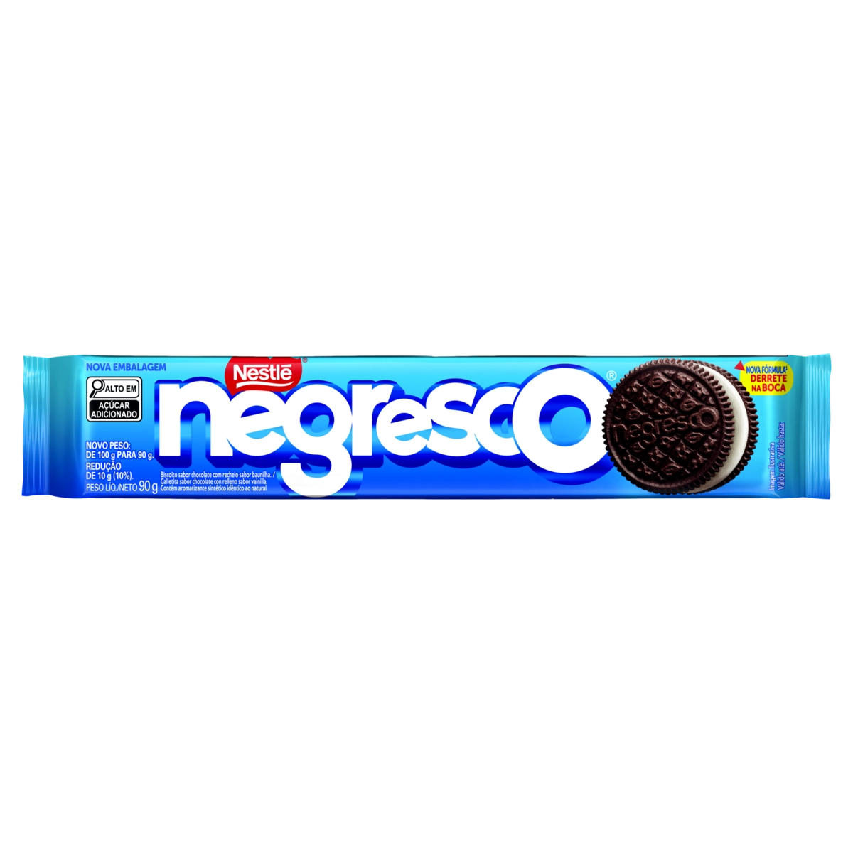 Biscoito Chocolate Recheio Baunilha Negresco Pacote 100g