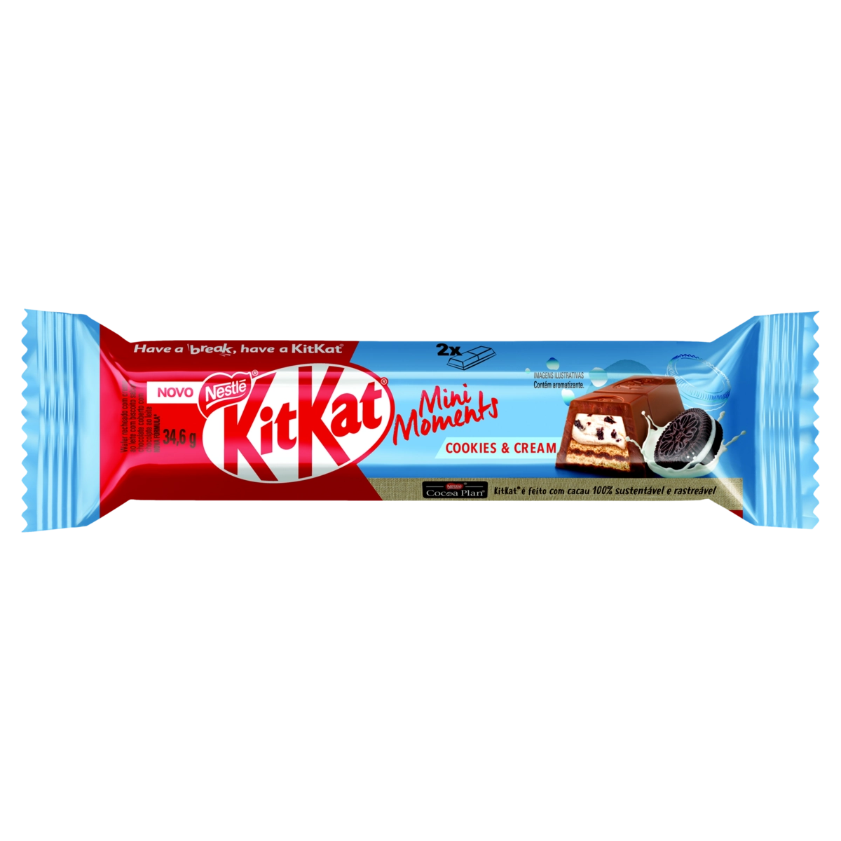 Chocolate Cookies Cream Kitkat Mini Moments Pacote 34,6g