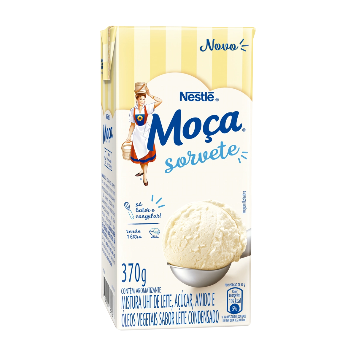 Mistura Para Sorvete Leite Condensado Moça Caixa 370g