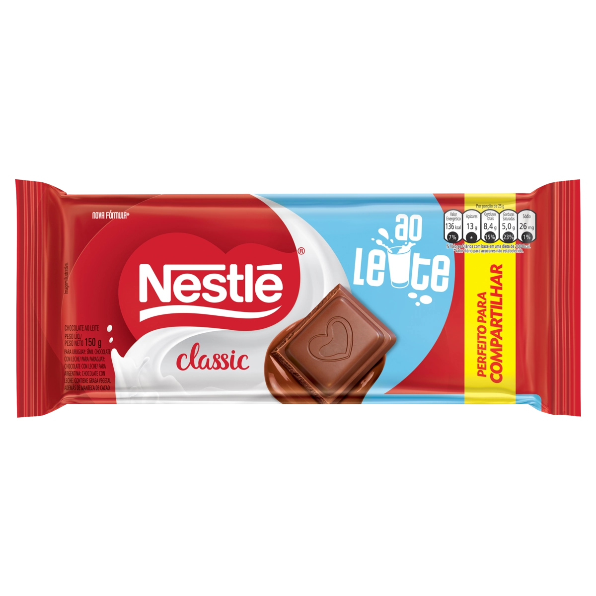 Chocolate Ao Leite Classic Pacote 150g