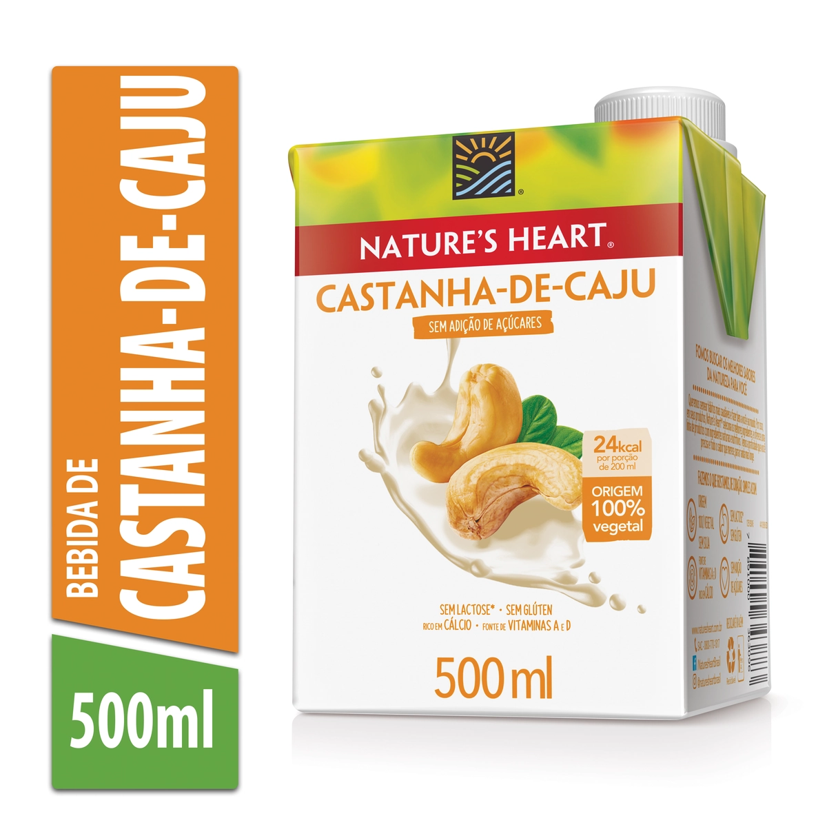 Bebida à Base De Castanha De Caju Natures Heart Caixa 500ml